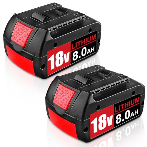 2 Stück 8.0Ah BAT609 Ersatzakku für Bosch Akku 18V Li-ion kompatibel für Bosch 18V Akku 8.0Ah BAT618 BAT618G BAT609G BAT619 BAT619G BAT610G BAT610 mit LED (8.0-2 Packs)