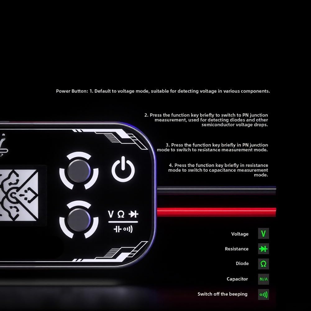 Multimetro digitale ad alta precisione, con display a tre schermi, tester di capacità di tensione, tester professionale multifunzione per test elettrici
