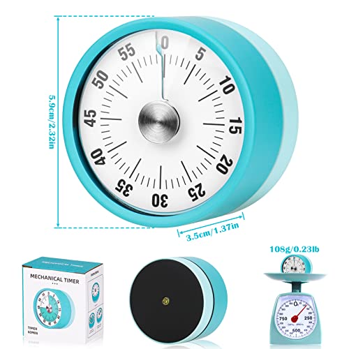 Kitchen Timer, Visual Timer for Kids & Adults with 60-Minute Countdown Clock, Mechanical Digital Timer with Magnetic Backing - Image 2