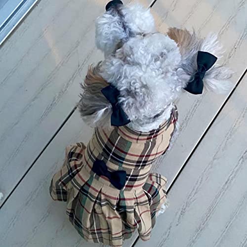 Pupteck Classic Plaid Dog Dress Cute Puppy Clothes Outfit Medium #TOP6