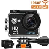 Mbylxk Action Cam 1080P HD 12 MP 170°Ultra-Weitwinkel, WiFi 2,0 Zoll, Wasserdicht mit kostenlosem...