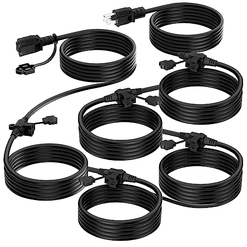 K KASONIC - Outdoor Extension Cord 50 FT, Evenly Spaced 6 Outlets Plugs, 16/3 SJTW Weatherproof...