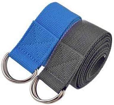 Power Systems Yoga Strap with D-Ring, 8 Foot, Dark Gray (83221)