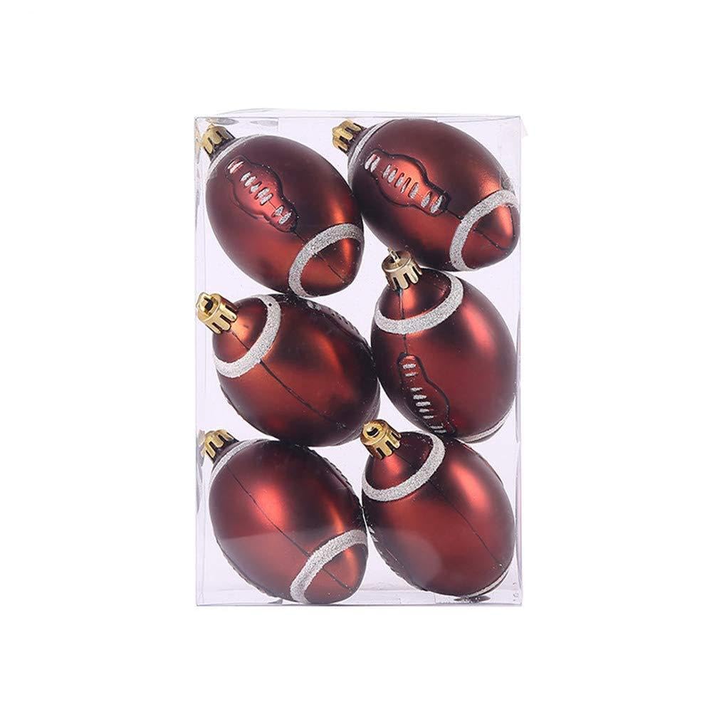 Morbuy Women's Rugby 6Pcs Christmas Ball Ornaments Xmas Hanging Tree Decoration, Shatterproof Sparkling Hanging Ball For Home Garden Wedding Festival Party Birthday Decoration (6Cm,)