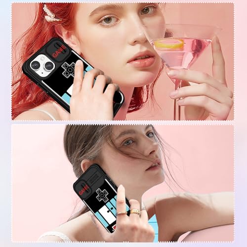 Image of Funermei (2in1 for iPhone 15 Case for Boys Cute Men Phone Cover Cool Fun Funny Cartoon Game Kids Girls Black Unique Design with Camera Cover Funda for Apple for iPhone 15 Cases
