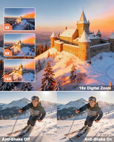 8K Digital Camera for Photography, 88MP WiFi Vlogging Camera for YouTube with Front Rear Lens, Autofocus, 16X Zoom, Compact Travel Cameras with Flash, Touch Screen, 64GB Card, 2 Batteries(Black) - Image 5