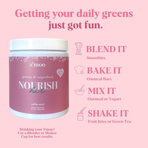 Miniatura 5 de Nourish(her) - Superalimento de mezcla de verduras polvo Super Greens con espirulina, clorella, polvo de raíz de remolacha - Sin gluten - Salud