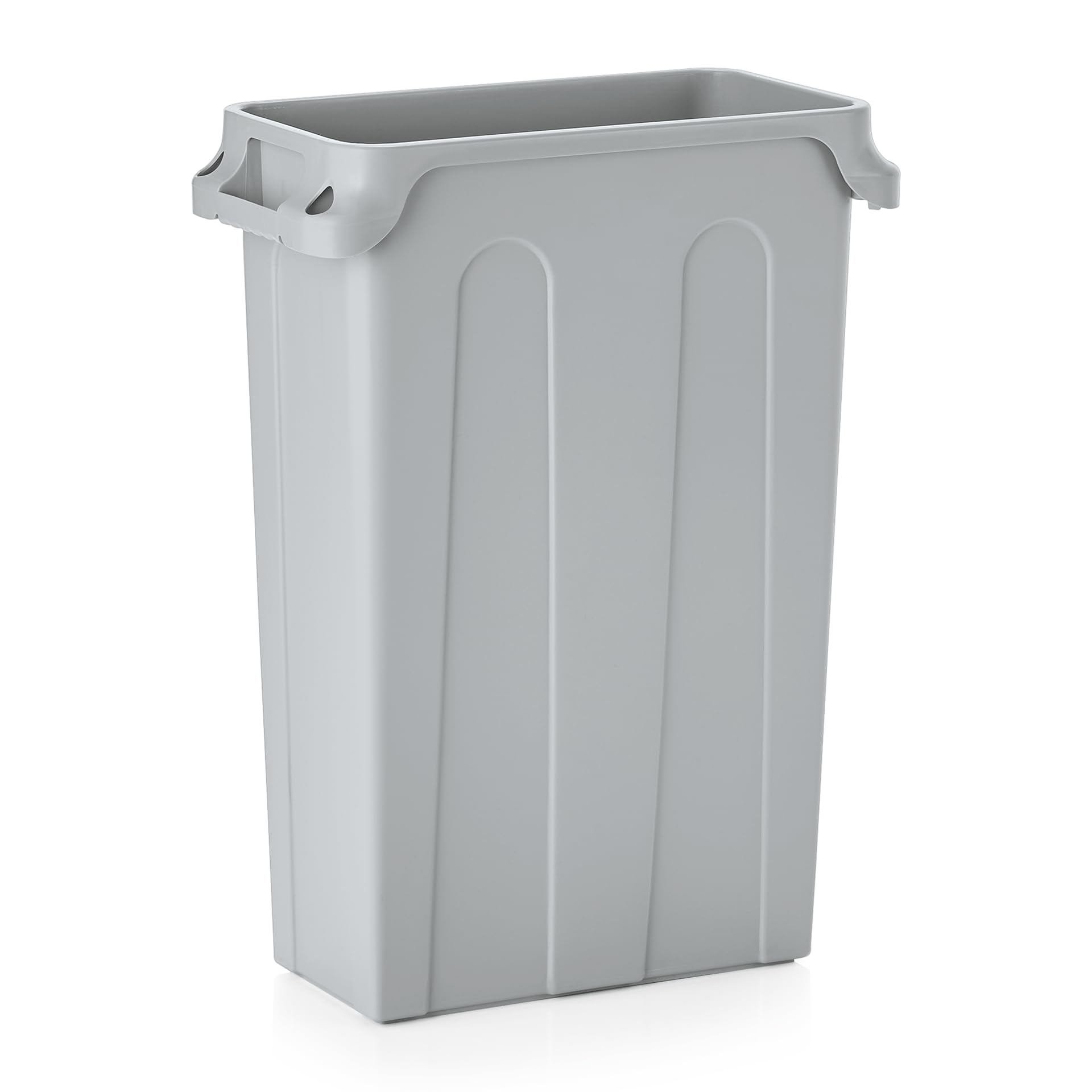 Muvell Mülleimer - 75 Liter Abfalleimer + vers. Deckelvarianten | 3,6 Kg | Mülltonne, graue Abfalltonne, Mülleimer Küche, Abfalltonne Gastro, Müllbehälter, 56,5x27,9x76 cm (ohne Deckel)