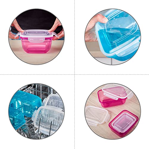 Grizzly 4er Set Frischhaltedosen (0,4L, 0,8L, 1,4L, 2,3L), rund, Kunststoff, 100% luft-/wasserdicht, mikrowellengeeignete Vorratsdosen, Mint – Bild 4