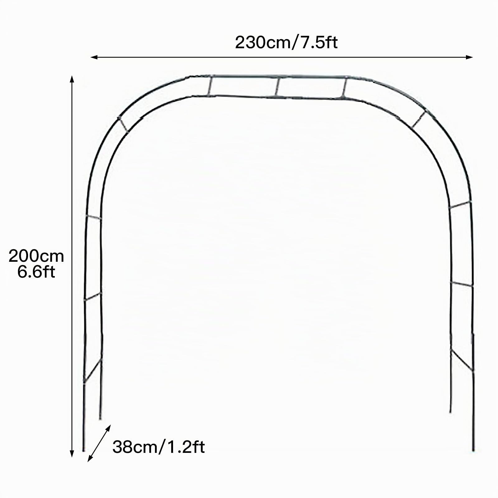 Arche en métal pour plantes grimpantes de mariage, arche de jardin pour plantes grimpantes, arche de mariage en plein air Vert 230x38x200CM
