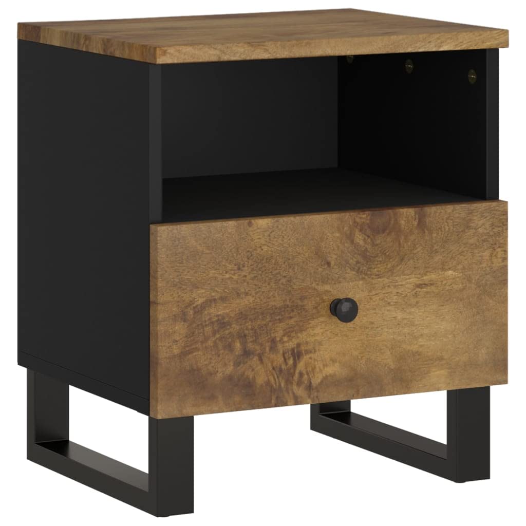 Table de nuit industrielle pour chambre et bout de canapé en bois massif miel