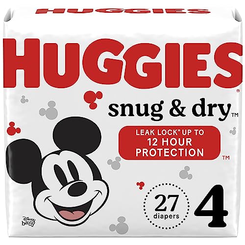 Image of Huggies Snug & Dry Baby Diapers, Size 4 (22-37 lbs), 27 Ct