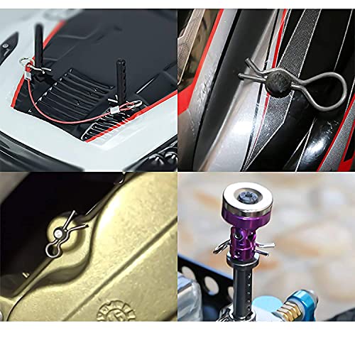 Heavy Duty Adjustable Clevis Pin ,Fastener Tool Size 3/8 X 2Inch Zinc Steel 8 Holes W/ Matching R- Clip (4) #TOP6