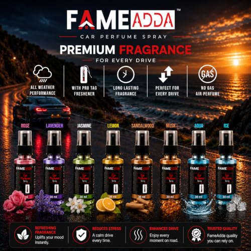 Image of Musk Premium Car Perfume Luxury Spray 30 ML with Hanging Card /Travel Friendly Car Air Fresheners /Long Lasting 250+ Sprays Fragrance /Eliminates Bad Odour for Car, Office & Home