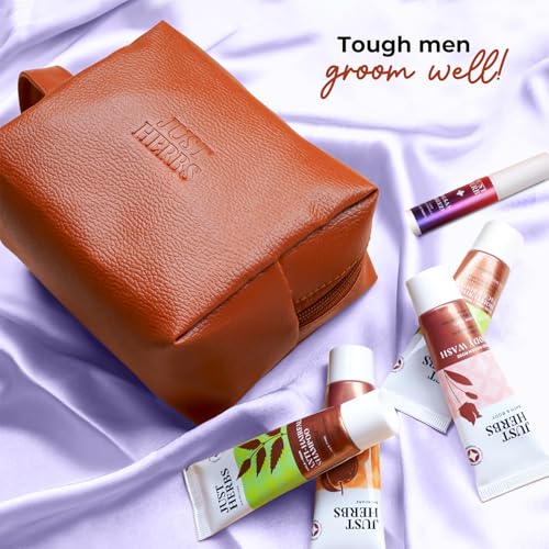 Image of Just Herbs Head To Toe Skincare Essentials Combo Pack with Shampoo | Facewash | Bodywash Shower Gel | Body Lotion | Balmsam Breeze EDP Perfect for Gifting Travel Kit Set for Men
