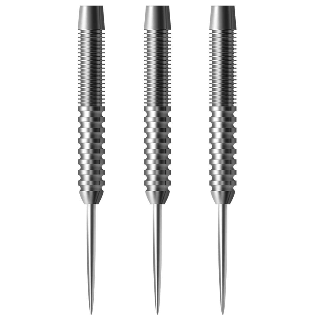 CyeeLife 3 Pcs 90% Tungsten Steel Tip Dart Barrels, Straight Dense Knurled Barrel with 2BA Thread, Black/Silver 21g-38g Multi Weights