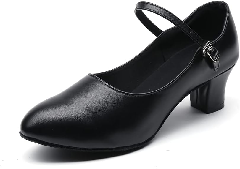 Women Dance Heels Girls Character Shoes Dancing Pumps for Ballroom Flamenco Tango Latin 4.5 M US Women