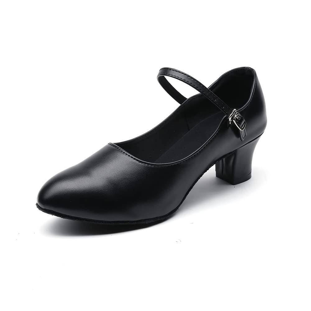 MSMAXGirls Latin Shoe Women's Professional Leather Ballroom Modern Character Dance Wedding Pump Shoes