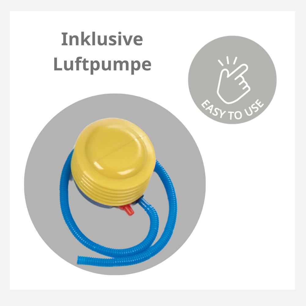 Jané Duschverkleinerer Baby Aufblasbar 60x60 cm, Babybadewanne Duschwanne, 70L, mit Saugnäpfen, Ablaufventil, Pumpe, Blau
