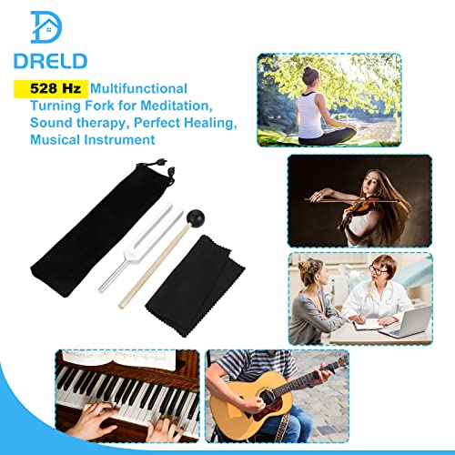 Tuning Fork, 528 Hz Tuning Fork With Silicone Hammer And Cleaning Cloth, Solfeggio Tuning Fork For Dna Repair Healing, Sound Healing, Sound Therapy, Vibration #TOP4