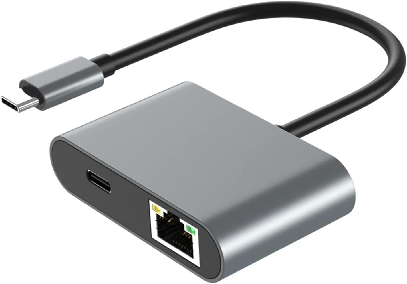 1000Mbps 2 USB Ports Gigabit Ethernet, Type-C to RJ45 Network LAN Adapter for laptops