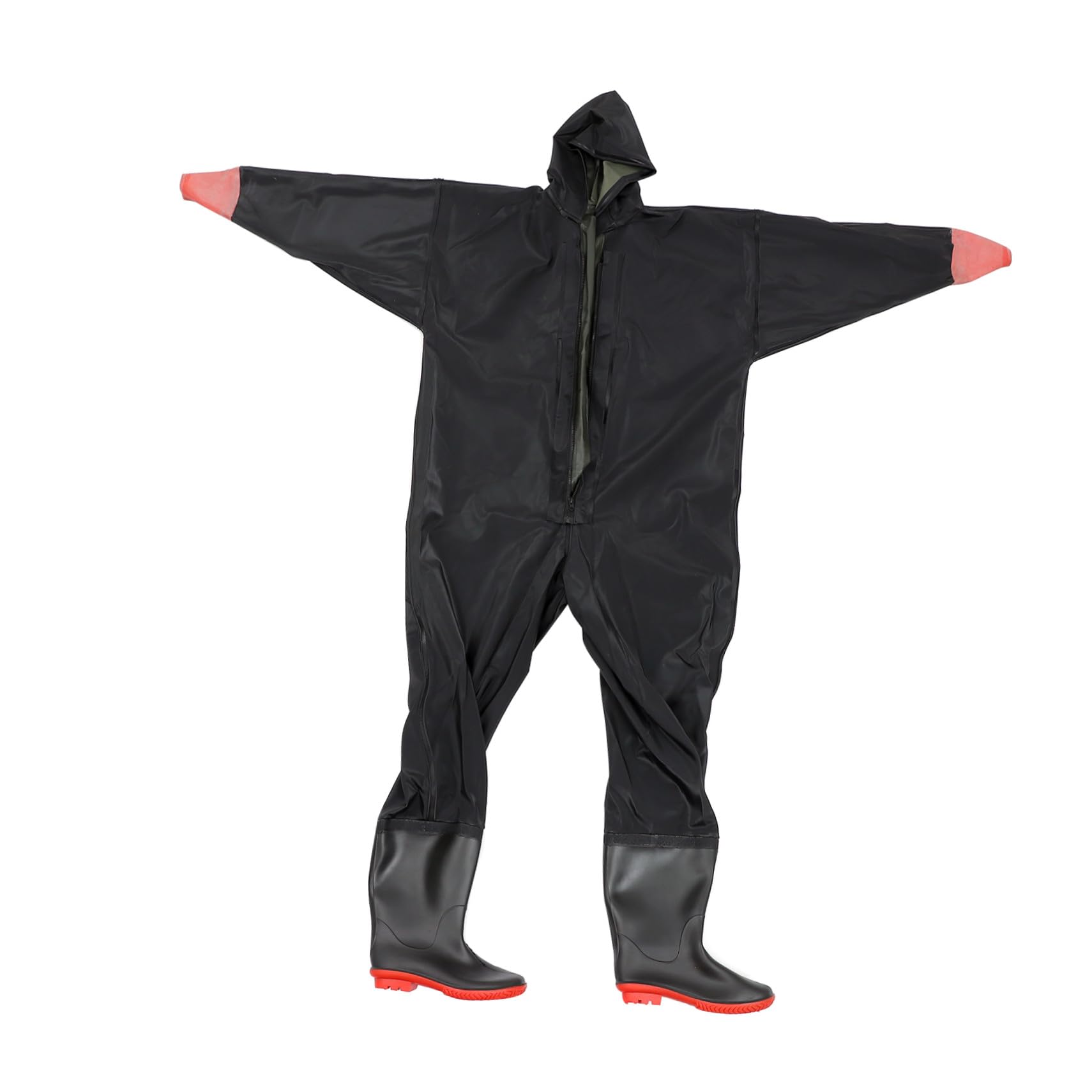 Vadeadores Impermeables de Pesca para Hombre y Mujer Diseño Plegable, Material PVC y Tela Tejida, Cómodos para Pesca y Buceo en Negro