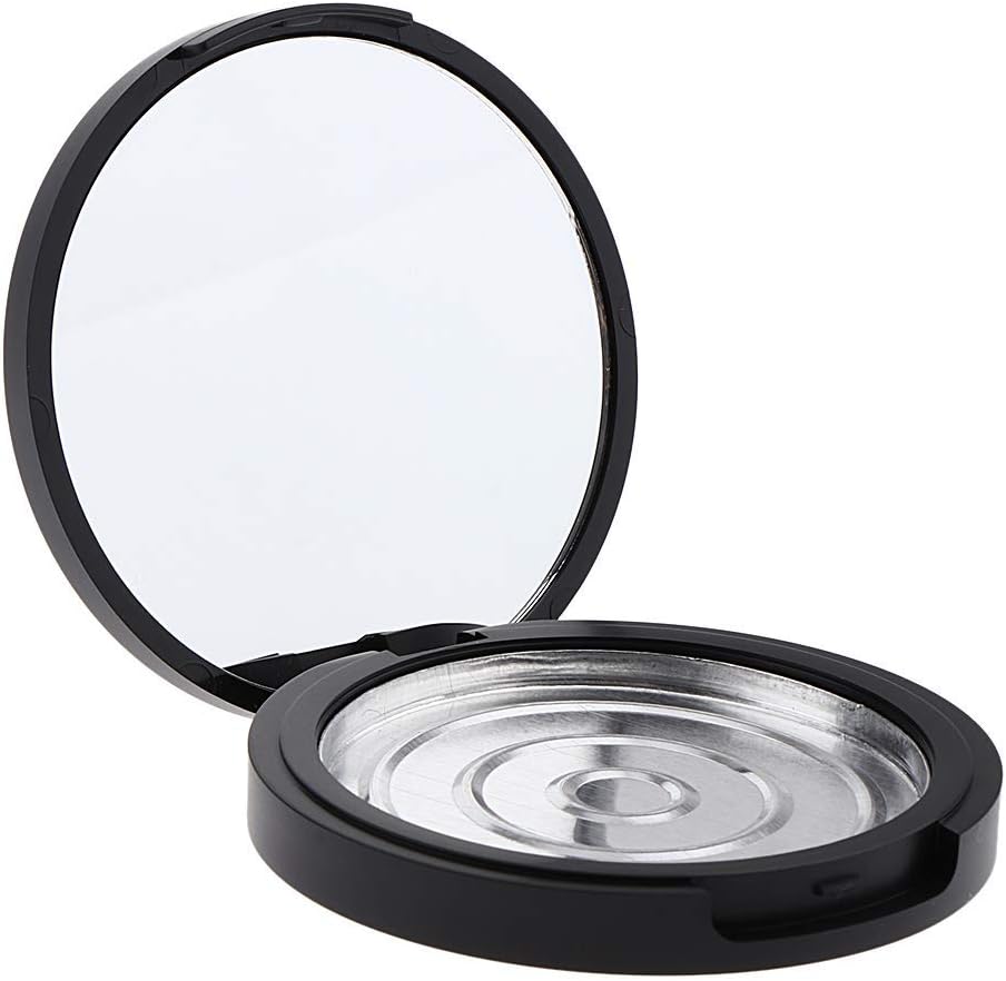 20 Grams Cosmetic Empty Small Container Empty Jar Makeup Pressed Powder Case,Compact Size and Portable - Black+Silver, Height 17mm Handy and Professional