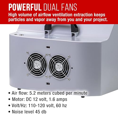 Image of Master Airbrush Portable Airbrush Spray Booth Kit with Dual Exhaust Fans | LED Lights, Turntable & Extension Hose, 16 inchx18 inchx13 inch Hobby Airbrush Booth for Painting, Models, Arts, Crafts, Cakes