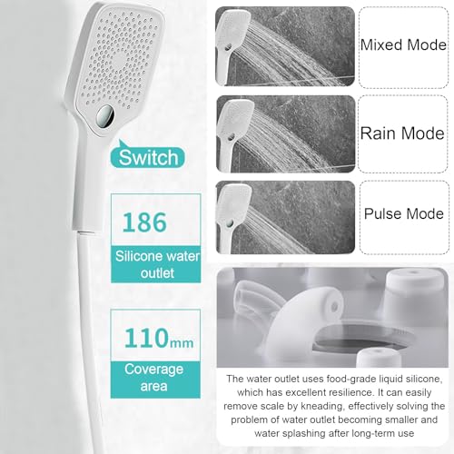 Bec de Baignoire en Cascade Mural avec Mitigeur Douche à Main LED - 5