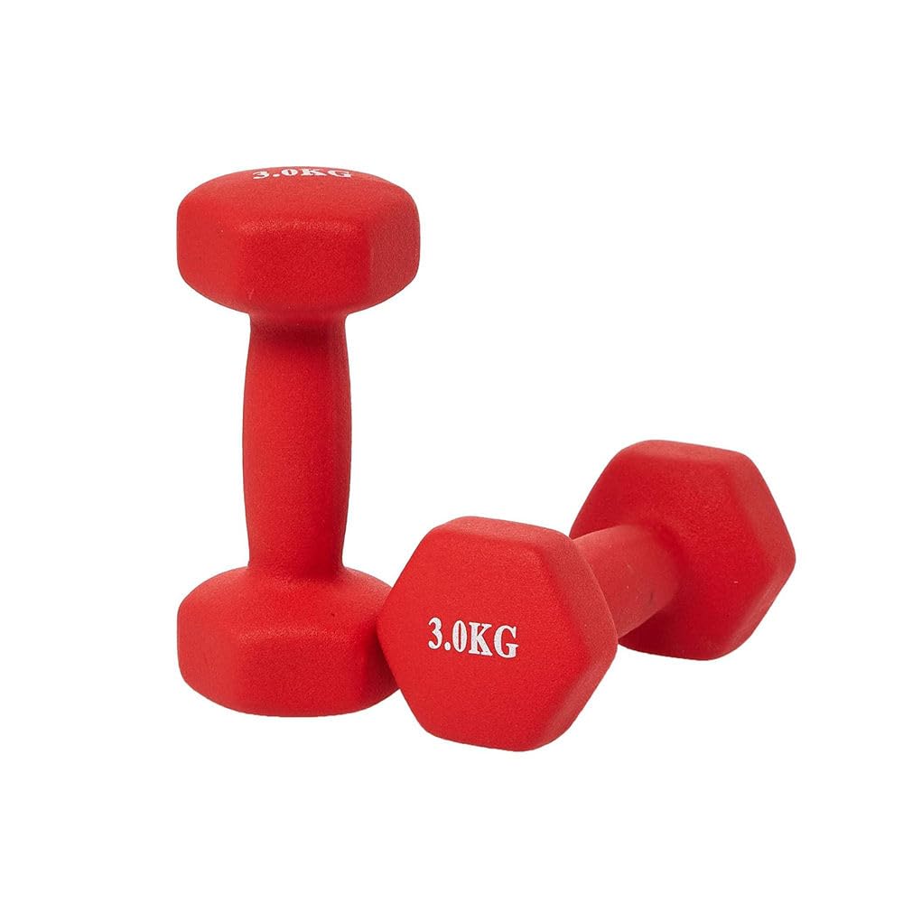 COOLBABYNeoprene Dumbbells - 3 Kg X 2-Red