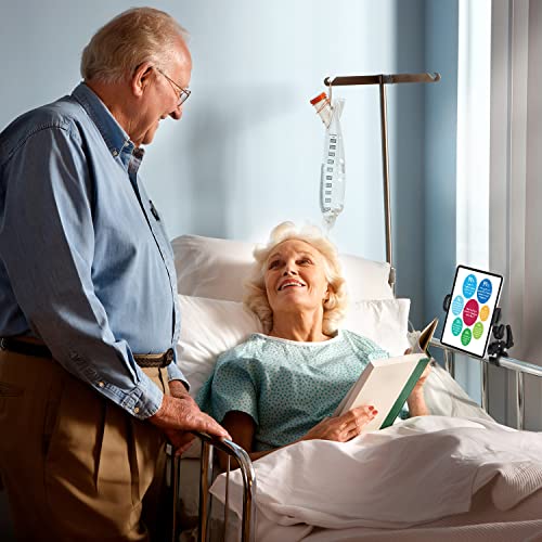 Itodos Tablet Holder For Spin Bike, Stroller,Treadmill,Golf Cart, Wheelchair,Stationary Bike,Microphone Stand, Adjustable 7~12.9" Tablet Clip Fits Ipad/Samsung Galaxytab/Google Nexus/E-Reader/Iphone #TOP1