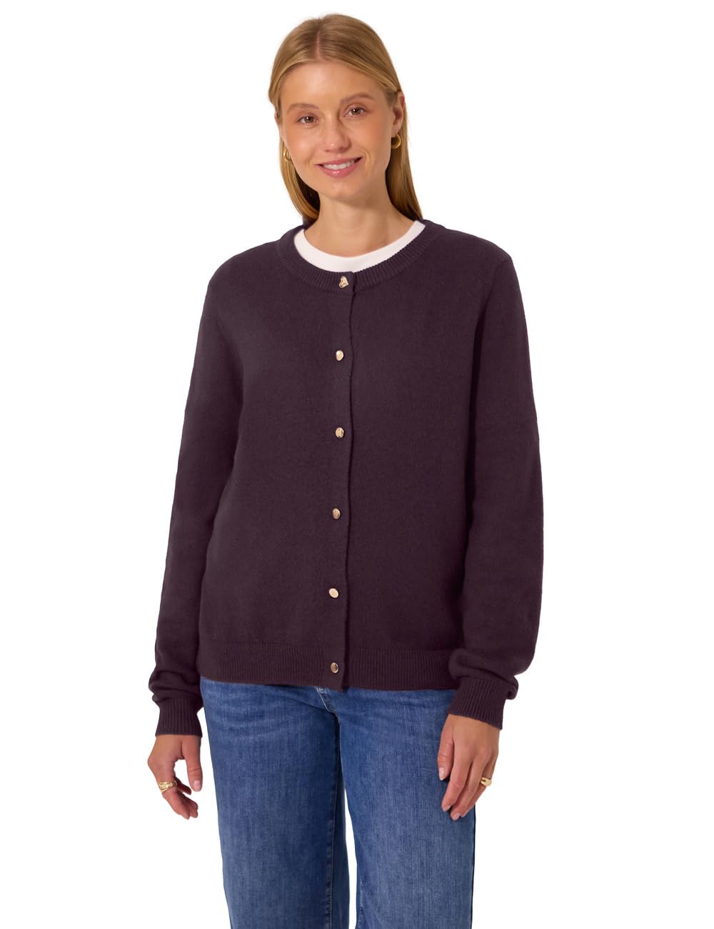 Street One Studio Damen Cardigan mit Rundhals und Knöpfen