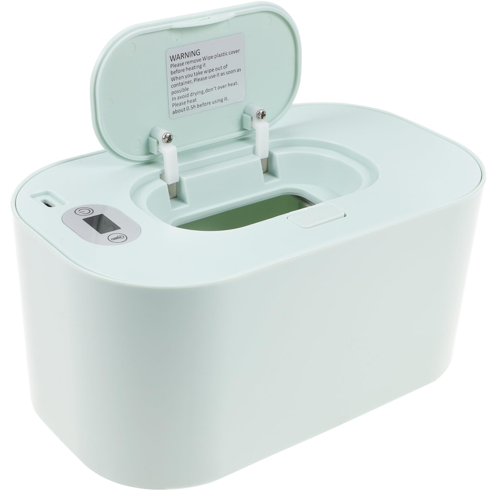 Calentador de Toallitas para Bebés Portátil USB Verde Temperatura Seleccionable, Dispensador de Pañitos Húmedos para Coche y Hogar, Material Abs y Pp