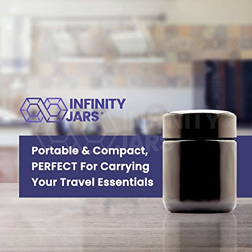 Infinity Jars 50 Ml (1.7 Fl Oz) Tall Black Ultraviolet Glass Screwtop Jar 3-Pack #TOP3