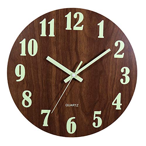 El Mejor Listado de Reloj para Pared del mes. 45 HERMOSA VIDA Reloj de Pared Luminoso, Reloj de Pared Digital de Madera, 12 Pulgadas, Silencioso, Diseño de Esfera de Grano de Madera,Reloj de Pared para el Hogar para Decorar la...