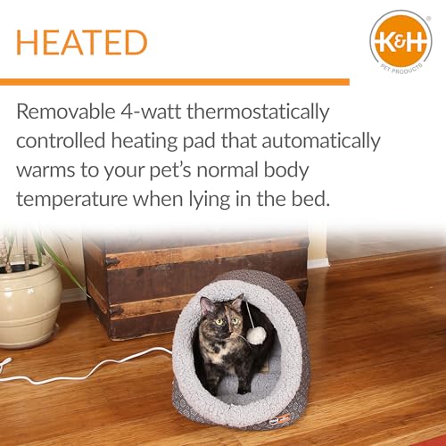 KH-Pet-Products-Thermo-Pet-Cave-Heated-Cat-Bed-GrayGeo-Flower-17-X-15-X-13-Inches