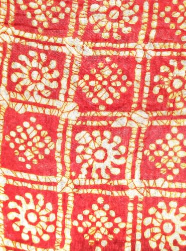 Image of Bandhani Print Dupatta for Women | Red and Yellow Floral Pattern | Traditional Indian Style