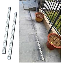 Slim Channel Drain Kit Outdoor, 2'' or 1-2/5'' Wide Trench Drain System for Yard Underground/Patio/Driveway Garage, Drainage Trench - Channel Drain with Grate, Stainless Steel,40in Length2 Pack,2"x1-