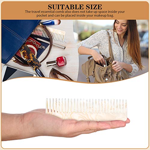 Saffica 3 Pieces Hair Detangling Comb Wide Tooth Comb For Thick Hair Curly Wet Dry Hair Tortoise Shell Comb Cellulose Travel Pocket Comb #TOP2