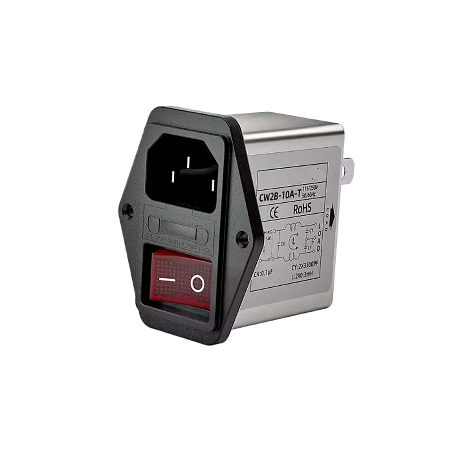 YTMJPQQJI Socket Power Filter CW2B-3A-T CW2B-6A-T CW2B-10A-T Lighted Safety Switch Lighting Anti-Interference CW2C-10A-T(CW2B-6A-T)