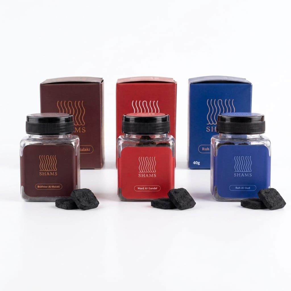 SHAMS Premium Bakhoor Combo Pack (3 x 40g) | Al-Malaki, Ward Al-Sandal & Ruh Al-Oud | Long-Lasting Arabian Fragrance | Ideal for Home, Prayer & Gifting-image-37