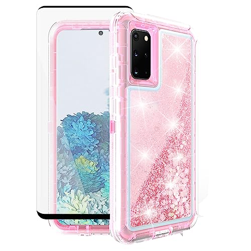 Coque Samsung S20+ 5G anti-rayures transparente silicone paillettes avec protection