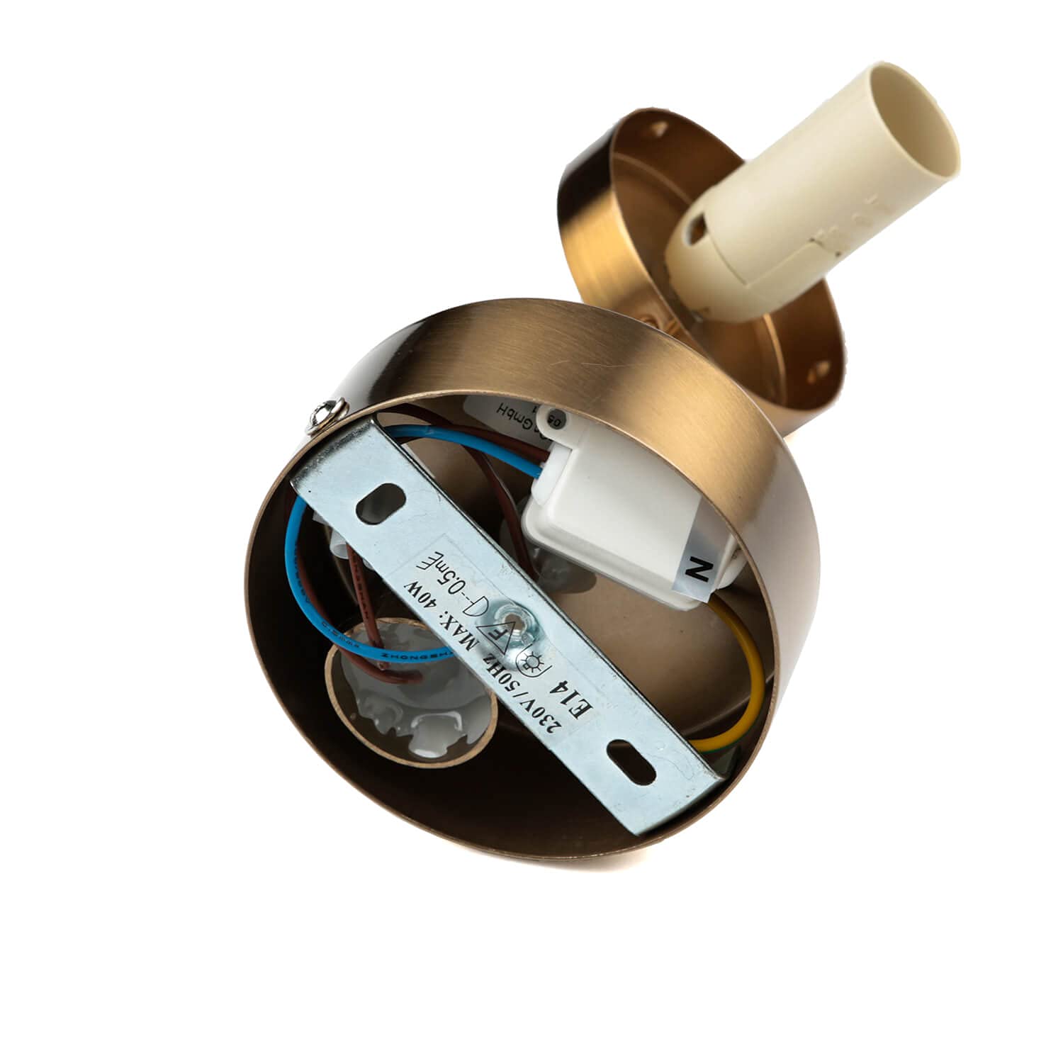 Lampada da parete bagno TOGO vetro metallo in ottone con interruttore IP44 bagno A: 19 cm E14 max 40 watt lampada da parete classica a sfera bagno