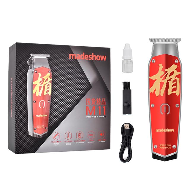 madeshow M11 トリマー ブラック・ホワイト・レッド 1台 Appliances - Home - Madeshow M10 M11Professional Hair Clipper for