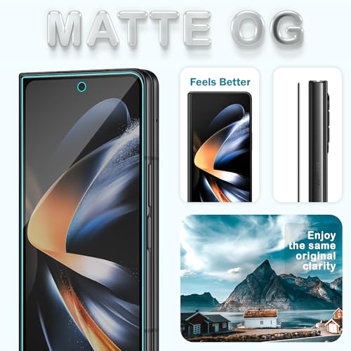 Image of ArmourPro Anti-Glare Matte Tempered Glass for Samsung Galaxy Z Fold 4, Pack of 2, Anti Fingerprint Screen Protector, 9H Scratch Resistant, Smooth Touch, Full Edge to Edge Coverage