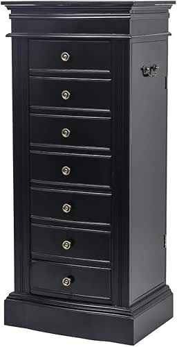 Vasitelan Large Standing Jewelry Armoire Cabinet Chest with with 7