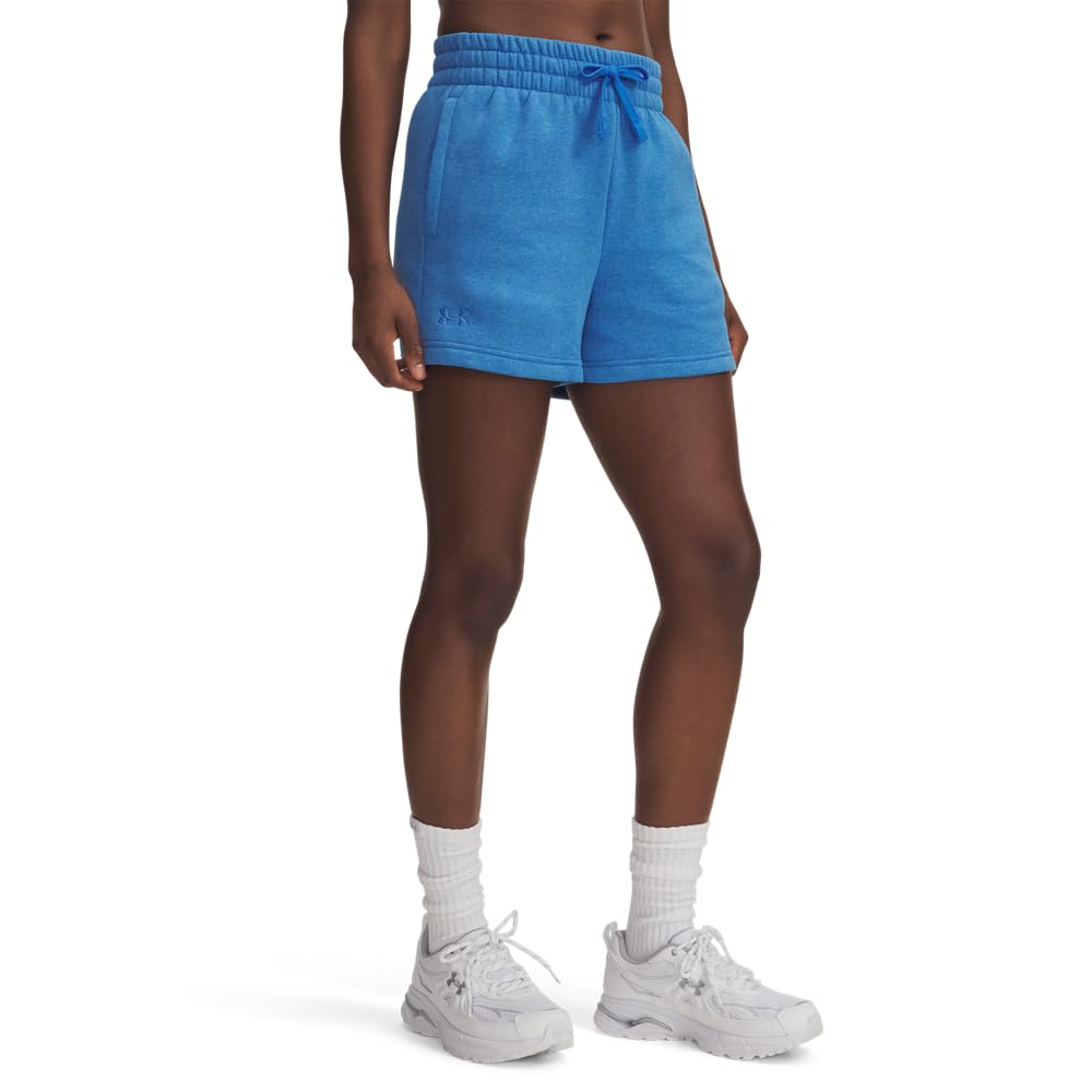 Under Armour Women's Rival Fleece Shorts, (402) Blue Atlantis Light Heather / / Blue Atlantis, M