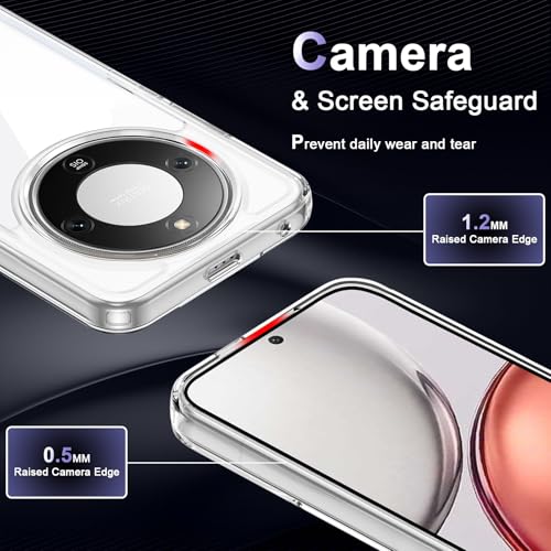 Image of Case for Honor Magic 8 Lite, Military Grade Drop Protection Phone Case, Yellowing Resistant, Anti-Scratch Hard PC Back, Shockproof Hard Ultra-Thin Protective Cover, Clear