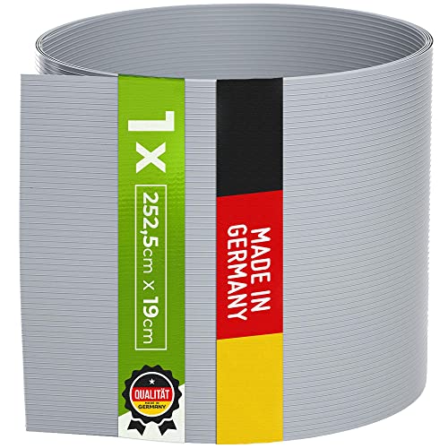 TerraUno - Premium Hart PVC Sichtschutzstreifen für Doppelstabmatten - 1 Stück für Gartenzaun I 2,525mx19cm I Grau I Made in Germany I Sichtschutz für den Zaun Cover