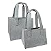 Produktbild 2er Set Premium Filztaschen XXL + M - Filztasche, Shopper, Kaminholztasche, Einkaufstasche (grau-meliert)